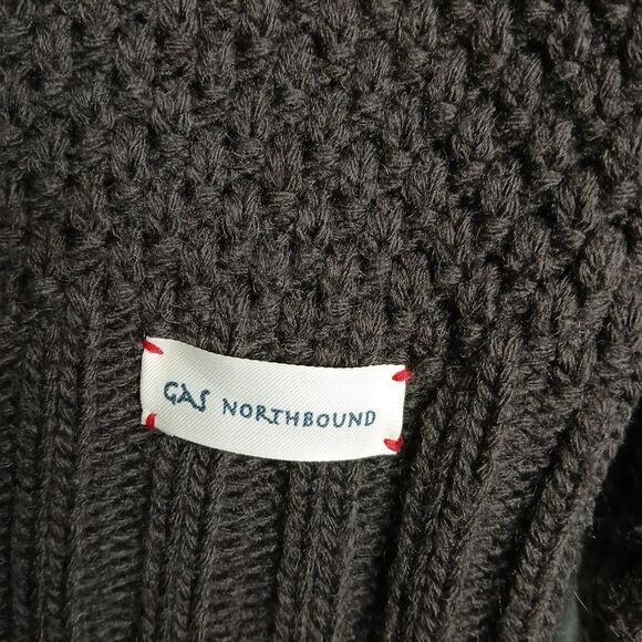 GAS Northbound Dark Gray Boatneck Fashionable Sweater Textured Knit Sz Small - Picture 2 of 7